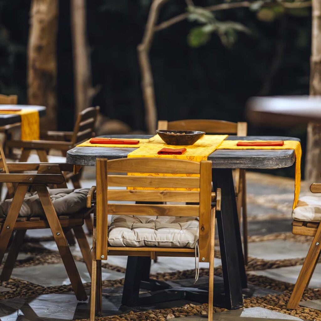 forest dining experience at wildlife luxury resort