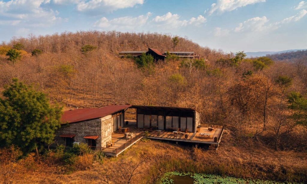 Luxury forest villa at Tipai near Tipeshwar Wildlife Sanctuary during sunrise