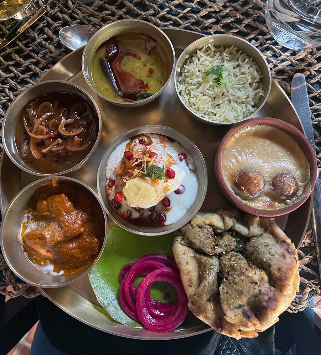 Maharashtrian thali served in eco luxury wildlife resort